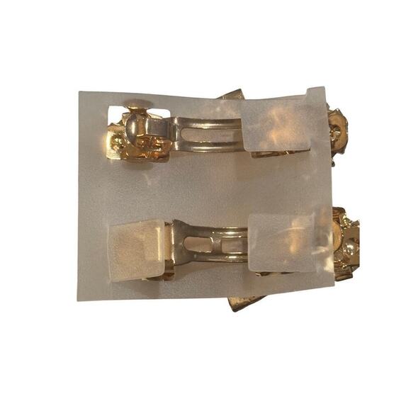 Rhinestone Rose Gold Bow Hair Clips - Picture 2 of 2